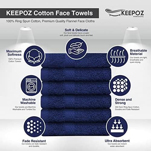 Keepoz [24 пакувања за миење на пакувања сет | памучен прстен Вклучен памук | Мека и меки | Високо апсорбирачки отпорни на избледени суштински мијалници за бања, салата, б