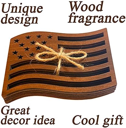 Поставени Дрвени Подлоги со американско Знаме - Овој Подарок Во САД Вклучува 4 парчиња Врежани Дрвени Подлоги За Пијалоци-Одличен