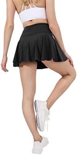 Меивсо женски плетенски тренингот тениски здолништа Вградени шорцеви со високи атлетски спортови со атлетски спортови активна облека