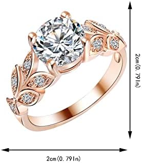 DBYLXMN ангажман круг исечени циркони жени свадбени прстени накит за накит за жени со целосен дијамантски дами прстени жени прстени со големина