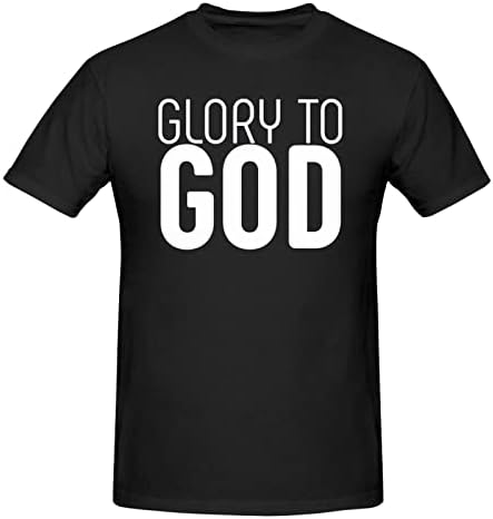 Слава до бог летна маица летна маица мода, спортски обичен кратки ракави црни памучни врвови