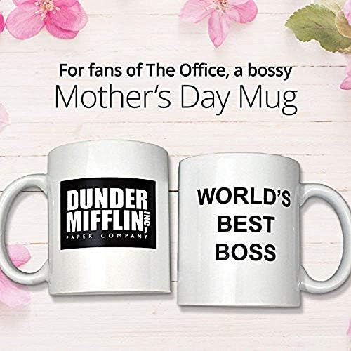 Кригла за кафе со Dunder Mifflin, Unop Dunder Mifflin Најдобриот шеф на канцеларијата-светски свет-11 мл смешно керамичко кафе/чај/чаша од какао-уникатно