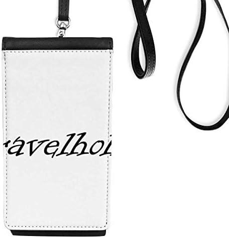 Стилски збор Травелхолична уметност деко подарок моден телефон паричник чанта што виси мобилна торбичка црн џеб