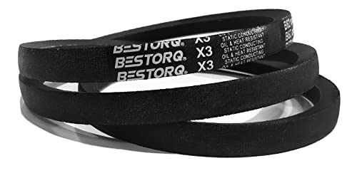 Bestorq B36 или 5L390 V-појас, класичен завиткан гума x3 V-појас, црна, 39 Надворешен обем x .66 Ширина x .43 Висина, пакет од 4