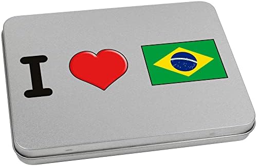 Азиеда 170мм „Јас го сакам Бразил“ метална кутија со калај/складирање