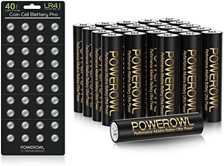Powerowl со висок капацитет LR41 батерии 40 пакети и батерии на алкални ААА 24 брои