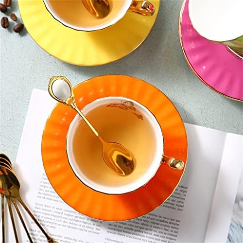 WFJDC Британски Стил Фина Коска Кина Чај Чаша И Чинија Поставува Керамички Подарок Практичен Роденденски Подарок