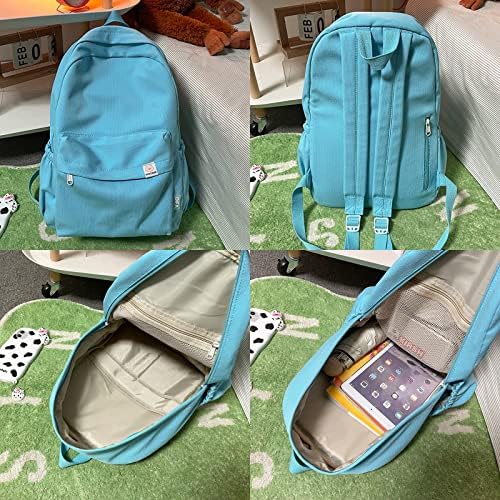 YFGBCX симпатичен естетски ранец за училишен колеџ Студент Цврст ранец во боја Лесен ранец за жени девојки лаптоп ранец обичен ранец