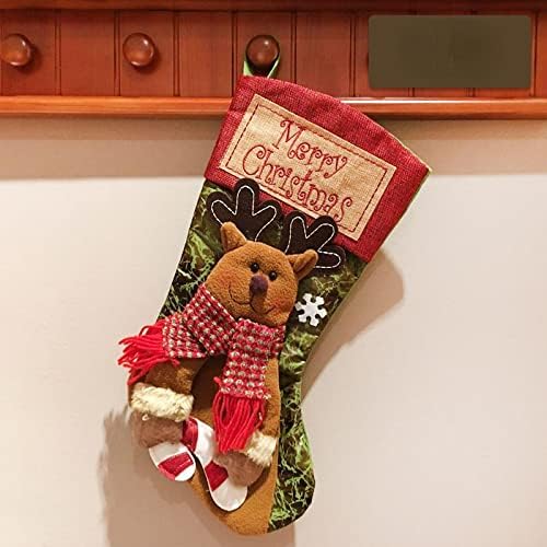 ДИИЗУ Божиќни чорапи за подароци Божиќни декоративни чорапи Божиќна средина Божиќна елка