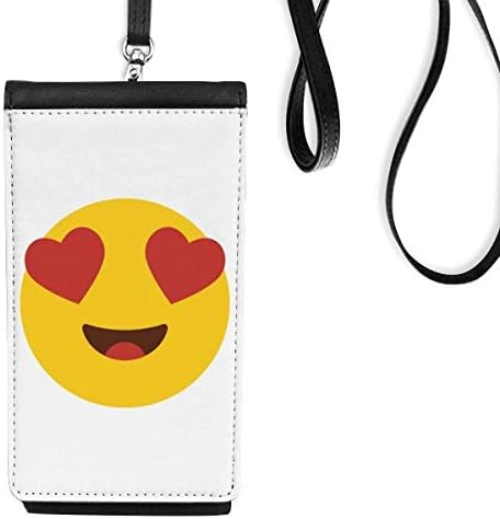 Срца очи преку Интернет разговор лице цртан филм телефонски паричник чанта виси мобилна торбичка црн џеб
