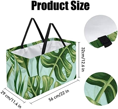 Работни кеси за намирници за еднократно користење, модерен тропски лист, лесен рециклирање на шопинг торба со рачка за намирници