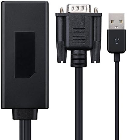 Teswell 1080p Пренослив VGA На HDMI Адаптер Видео Конвертор СО USB Аудио И Моќ - Црна