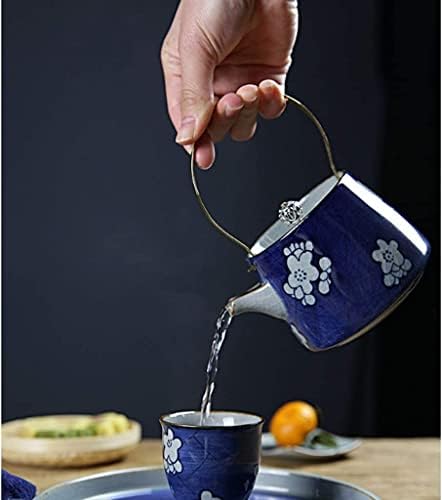 Билен чај тенџере Керамички Индиго Глазура Мраз Пукнатина Чајник Кафе Тенџере Чај Сет Рачно Насликани Чај Тенџере Чајник
