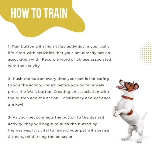 Копчиња за кучиња кои зборуваат Килаб - пакет од 12 копчиња за комуникација со кучиња со 2 душеци | Копчиња за разговор за кучиња и мачки