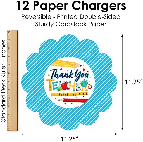 Голема точка на среќа Ви благодариме на наставниците - Декорации за тркалезна маса за благодарност на наставниците - полначи за хартија
