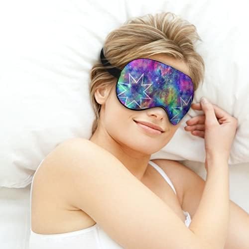 Констелација Галакси Печати Очи маска за очи за спиење со прилагодливи блокови од ленти, светло ноќна слепа за патување за спиење јога