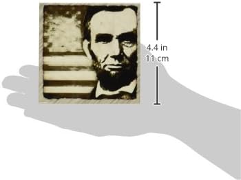 3drose cst_52683_1 Абрахам Линколн-Претседател Абрахам Линколн Со Американско Знаме Во Сепија Тон Бои-Меки Подлоги, Сет од 4