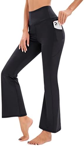 Kojooin женски јога фустан панталони подигање права нога одблесоци пантолони лесни високи половини канцеларии обични панталони со џебови