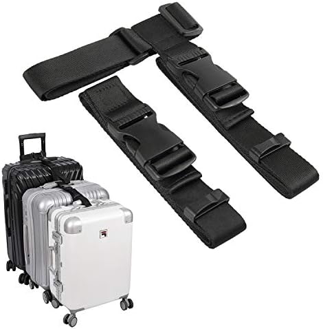 Ремени за багаж, Два Додаваат Ремен За Куфер За Торба, Прилагодливи Додатоци За Прицврстување За Патување За Поврзете Го Вашиот Три Багаж Заедно