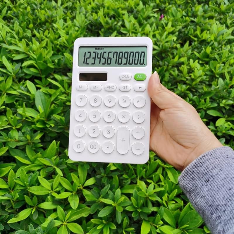 Quul 12 цифра калкулатор за биро Големи големи копчиња за финансиски деловни сметководство алатка за сметководство бела батерија и