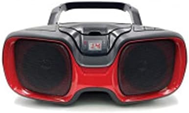 Sylvania SRCD1037BT-Black/Red Bluetooth Portable CD AM/FM Radio Boombox