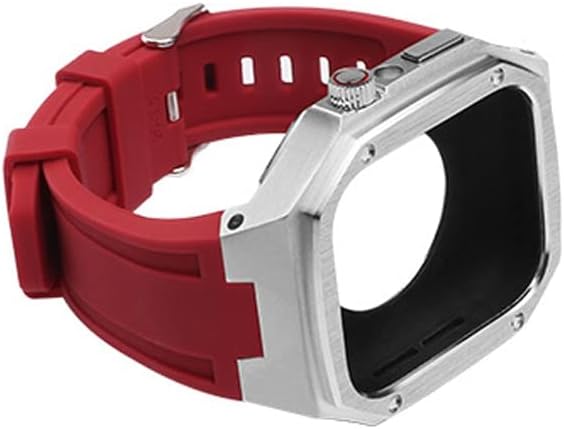 Комплет за модификација на Kavju Силиконски каиш+метална кутија за Apple Watch Band 45mm 40mm 41mm 44mm Watchband за iwacth 8 7 SE 6 5 4 MOD