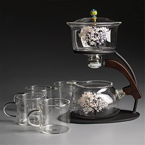 Xwozydr цреша мрзлив полуавтоматски стаклен чај сет со чаши магнетски тип отпорен на топлина стакло чајник најдобар избор за подарок
