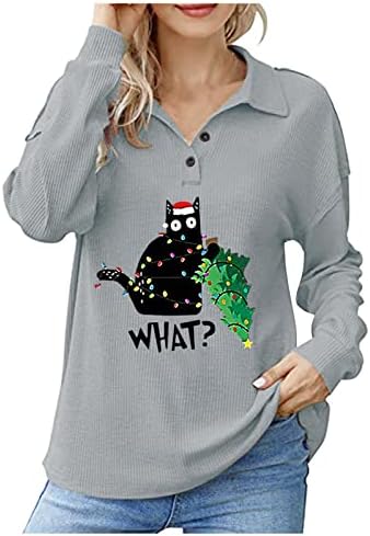 Секси џемпери за жени Божиќ печати плус маици со големина, склекови атлетски породилно зимска облека