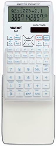 Виктор 940 10-цифрен Напреден научен калкулатор со 2 линиски дисплеј, батерија и соларна хибридна моќност LCD дисплеј, одлично за студенти