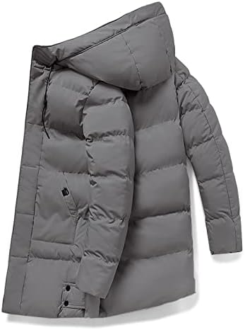 Јакни за мажи Ymosrh зимско загреано јакна со качулка со цврста боја памук палто палто со лесна тежина