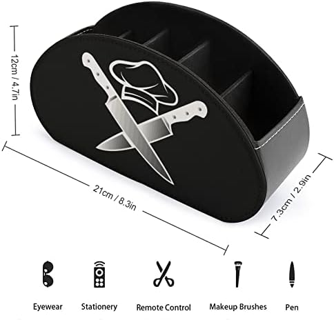 Готвач капа нож печатен ТВ далечински организатор за контрола на кутии за контрола на кожени 5 прегради контејнер за складирање