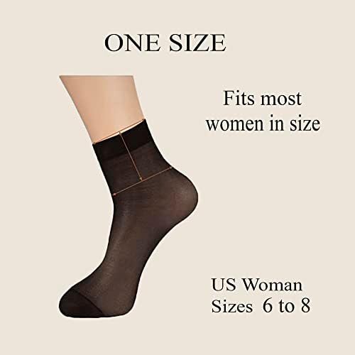 Пиони женски 5 Пара Најлонски чорапи за жени Глуждот Високи Проегирни Чорапи Хулахопки Трикотажа Трикотажа Со Засилен Прст