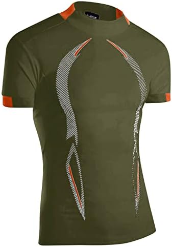Менс мускулни маички маички екипаж на вратот Краток ракав Премиум тренинг летна маица лесен мускулен салата за вежбање атлетска
