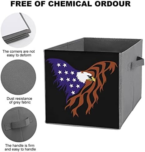 Американско Знаме Орел Склопувачки Корпи За Складирање Ткаенини Организатор Кутија За Преклопување Со Рачки