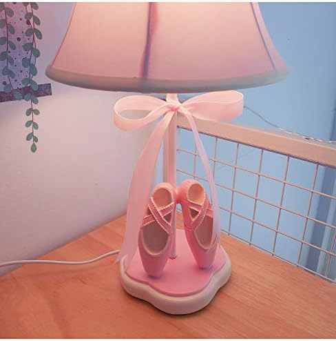 Светилка во кревет од Cozylight, Дизајн на розови чевли за танцување, ламба со табела со ткаенина со ткаенина за декорирање