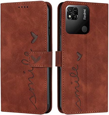 Телефонска заштитна обвивка компатибилна со врежана шема Xiaomi Redmi 10A кожа паричник Телефонски картички држач за слот за картички