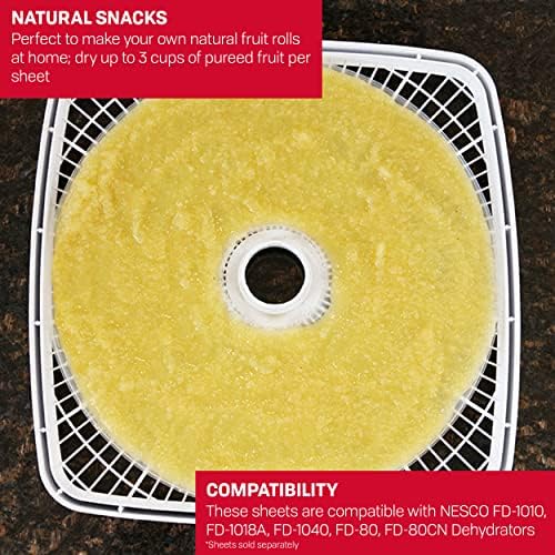 Nesco SLD-2-6 American Harvest 13,75 Овошен лим за дехидратори на храна во Неско, 2 брои, бело