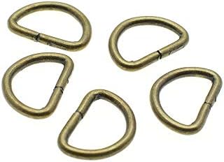 100 парчиња/пакет 1/2 инчен метал Д прстен полукружен не заварен никел обложен за хардверски кесички прстени за рака DIY додатоци