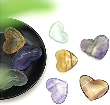 Seewudee AG216 1PC Природна убава флуоритска форма на срцева чинија кристал занает реики камена фигура дома декор кварц природни камења и минерали