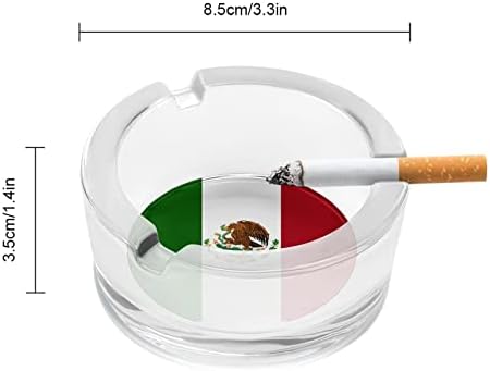 Мексиканско знаме тркало со стакло од стакло од стакло за цигари за цигари, симпатична сад за пушење пепел