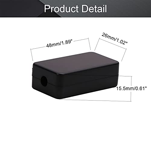 Fielect 1,89 x 1,02 x 0,61 инчен спој кутија ABS пластична испуштена универзална електрична проект за куќиште црно 4 парчиња