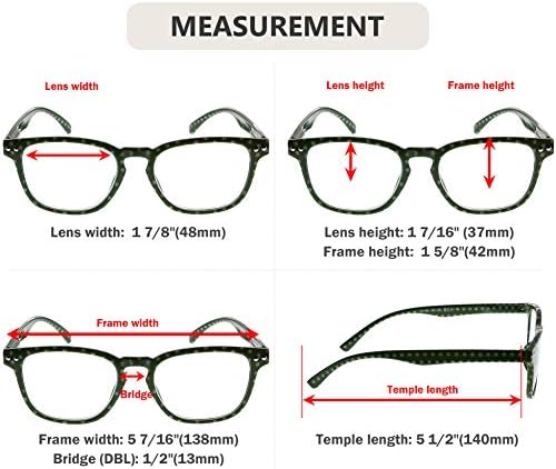 Очила 4 пакувања за читање очила Полка точки гроздобер читатели за жени кои читаат