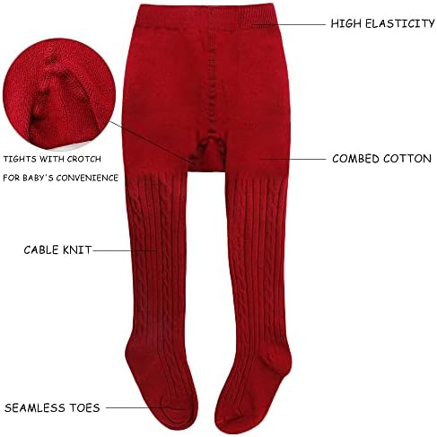TechCity Бебе дете Девојки девојки Хулахопс Нејзавен кабел плетени памучни хеланки Панталони чорапи за новороденче девојче