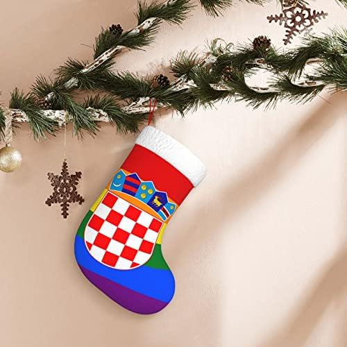 Cutedwarf Хрватско знаме на виножито, Божиќно порибување Божиќни празници за одмор камин виси чорап 18 инчи чорапи