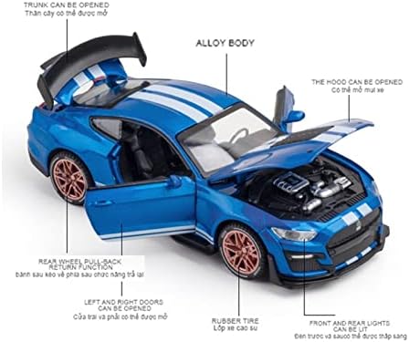 Скала модел на автомобили за Ford Mustang Shelby GT500 Diecast легура на легура на автомобили Подарок метал суперавтомобил возило