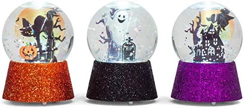 Римски блескав Ноќта на вештерките Мини LED 2,5 x 1,75 акрилен декоративен Божиќен снежен вода Глобус сет 3