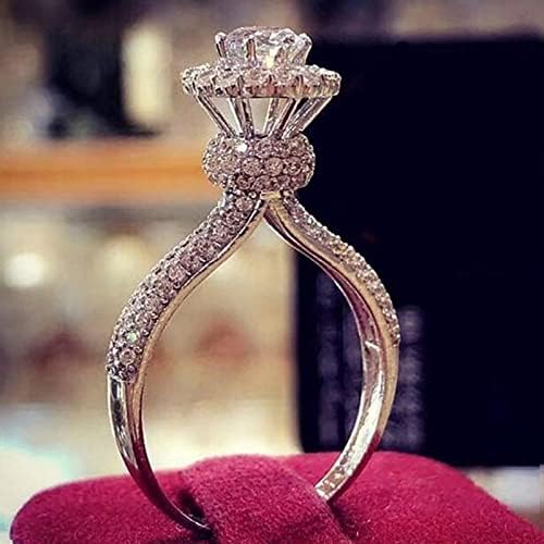 Yistу женски свадбени прстени свадба исечен накит луксуз бел камен прстен подарок рачно изработен ангажман прстени тенок бенд прстен