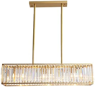 Ylyajy Golden Crystal Dinning Room Sopendants Light Brass Bapper Linear ресторан бар ламба стакло кристал LED виси светло