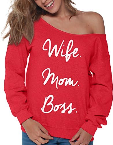 Визор сопруга мама шеф надвор од рамо маицата женска животна живот преголем џемпер