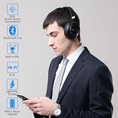 Srythm NC75 Pro Слушалки За Поништување На Бучава Bluetooth V5. 0 безжични 40 часа Играње Преку Слушалки За Уши Пакет Со Удобно&засилувач;Мека